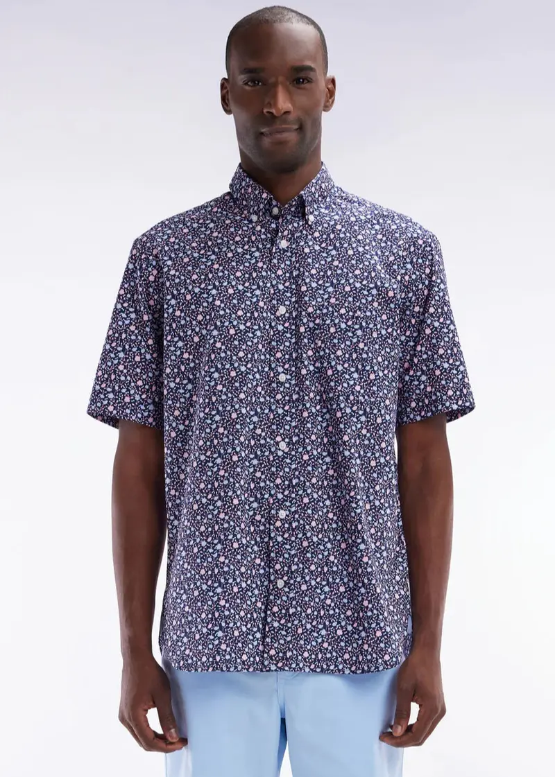Chemise manches courtes à motifs Eden Park marine