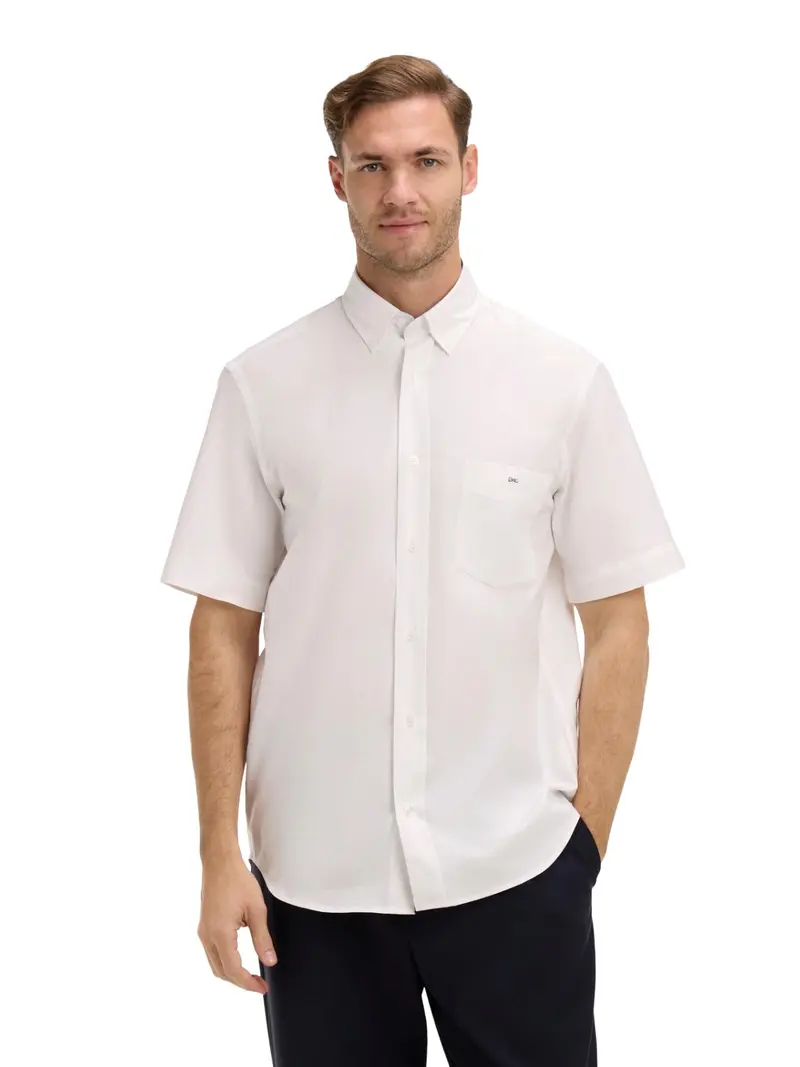 Chemise manches courtes Eden Park blanche en coton