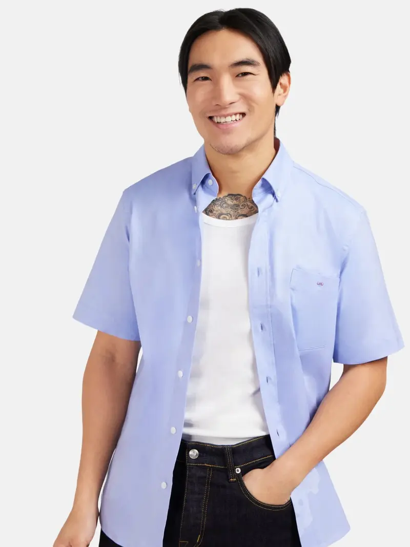 Chemise manches courtes Eden Park bleue