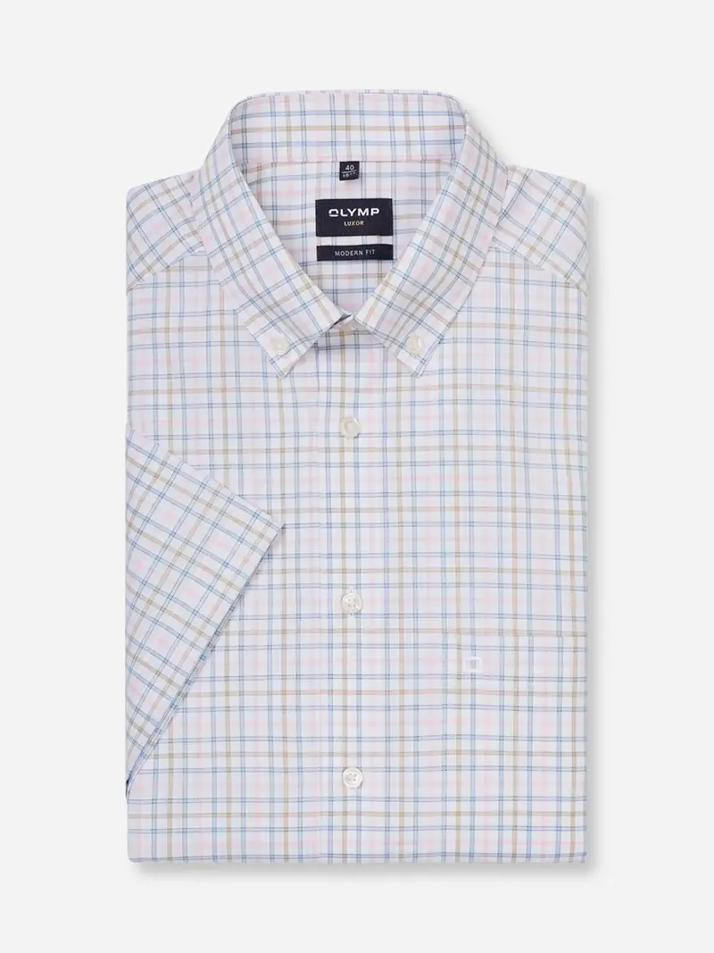 Chemise manches courtes OLYMP droite rose