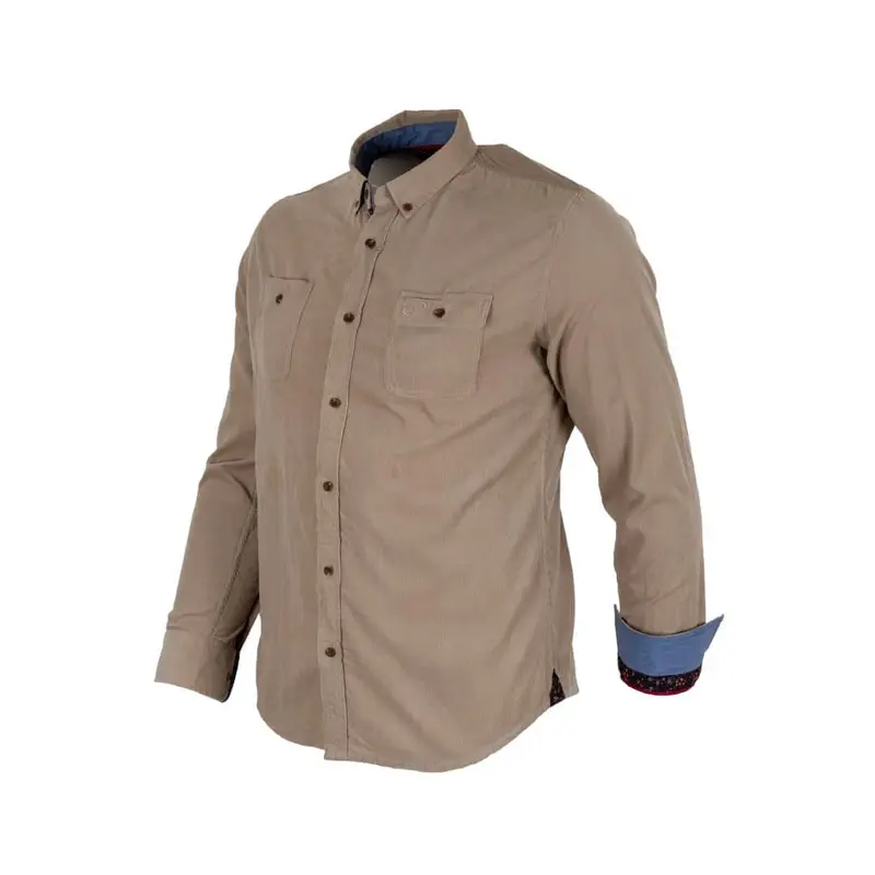 Chemise ml beige en velours côtelé