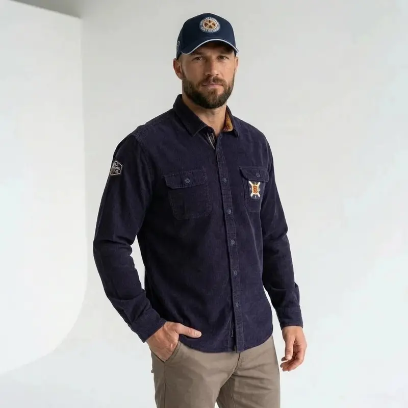 Chemise ml bleu marine en velours