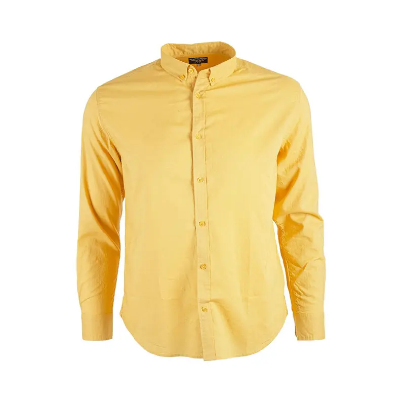 Chemise ml jaune en lin et coton