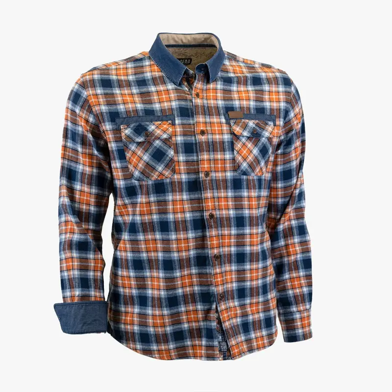 Chemise ml orange à carreaux