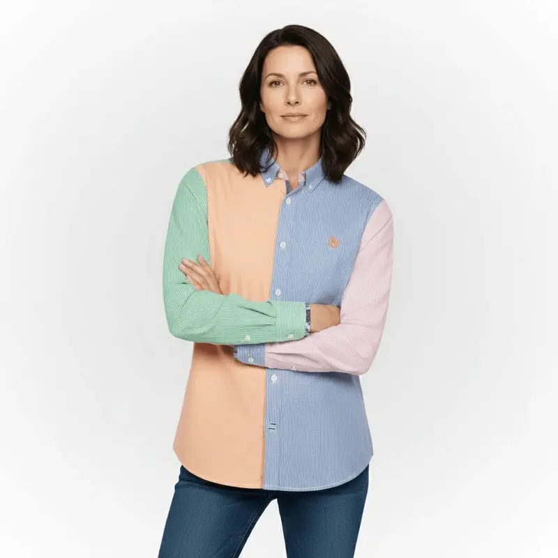 Chemise ml rayée multicolore (femme)