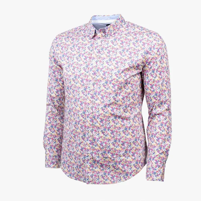 Chemise ml rose à petites fleurs