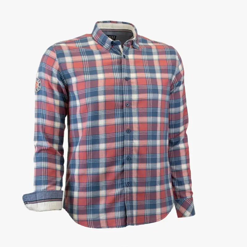 Chemise ml rouge pâle à carreaux