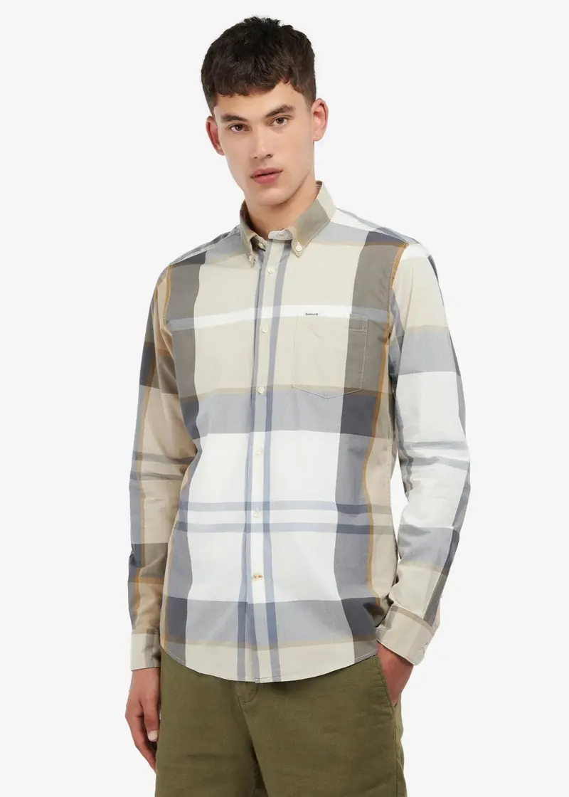 Chemise motifs tartan Barbour beige