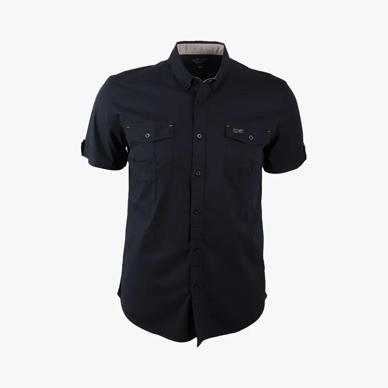 Chemise noire 2 poches poitrine