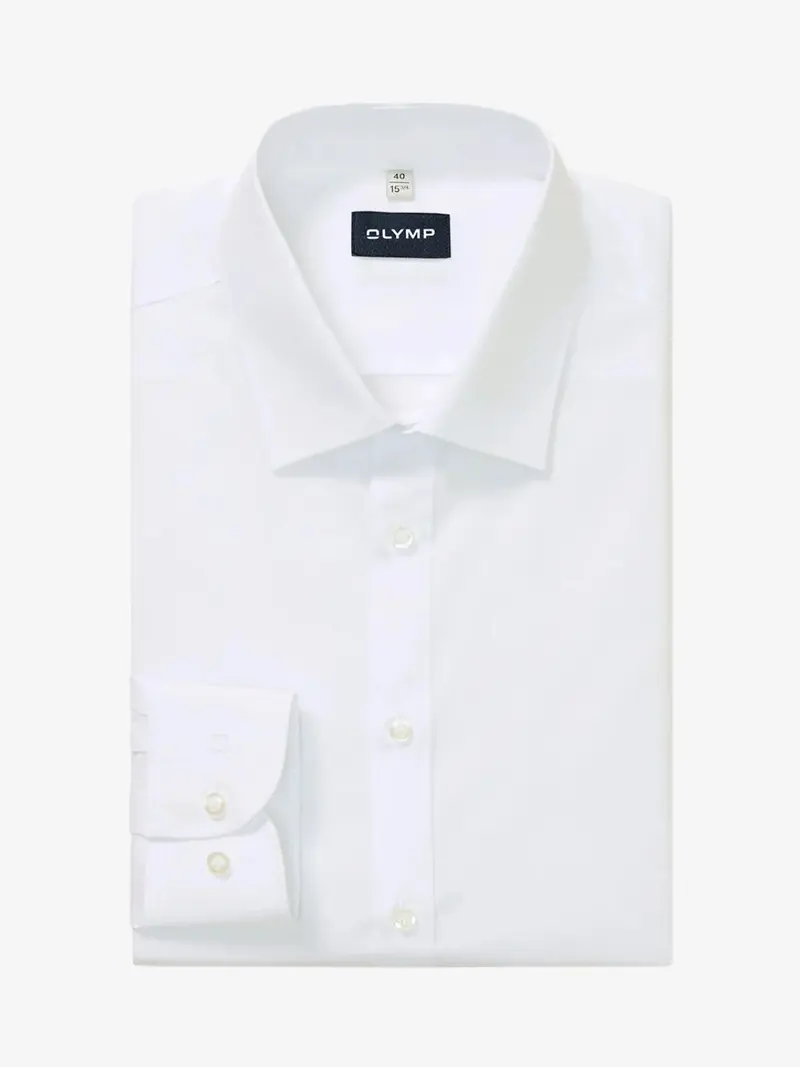 Chemise OLYMP ajustée blanche en coton stretch