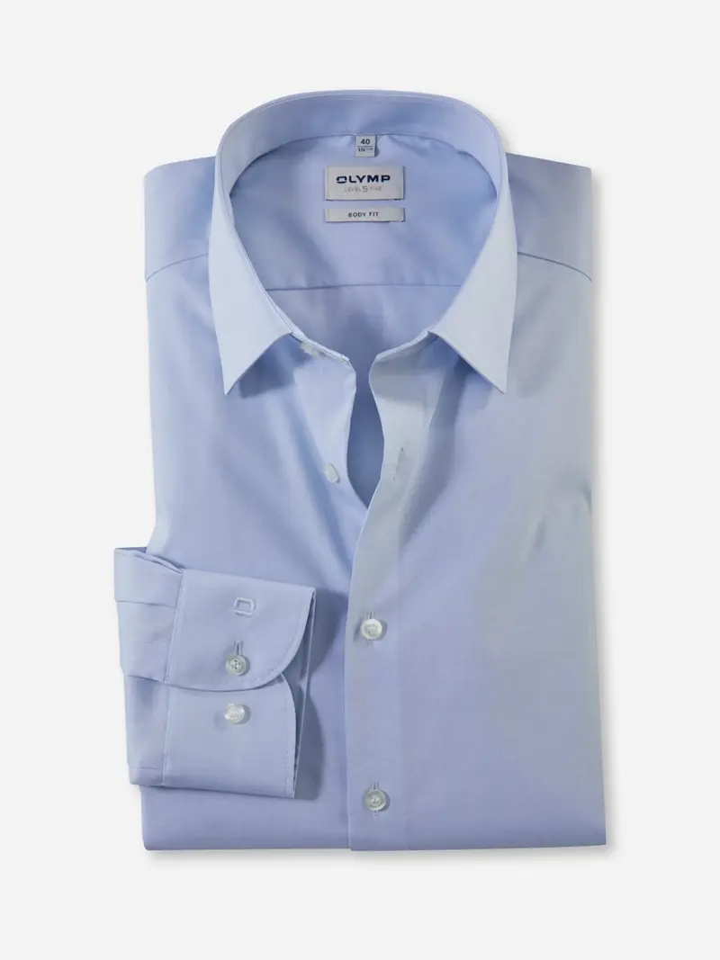 Chemise OLYMP ajustée bleue en coton stretch