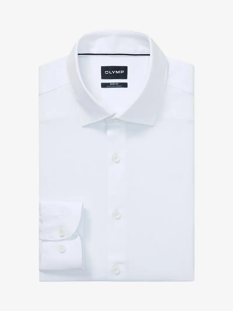 Chemise OLYMP ajustée en coton stretch blanche