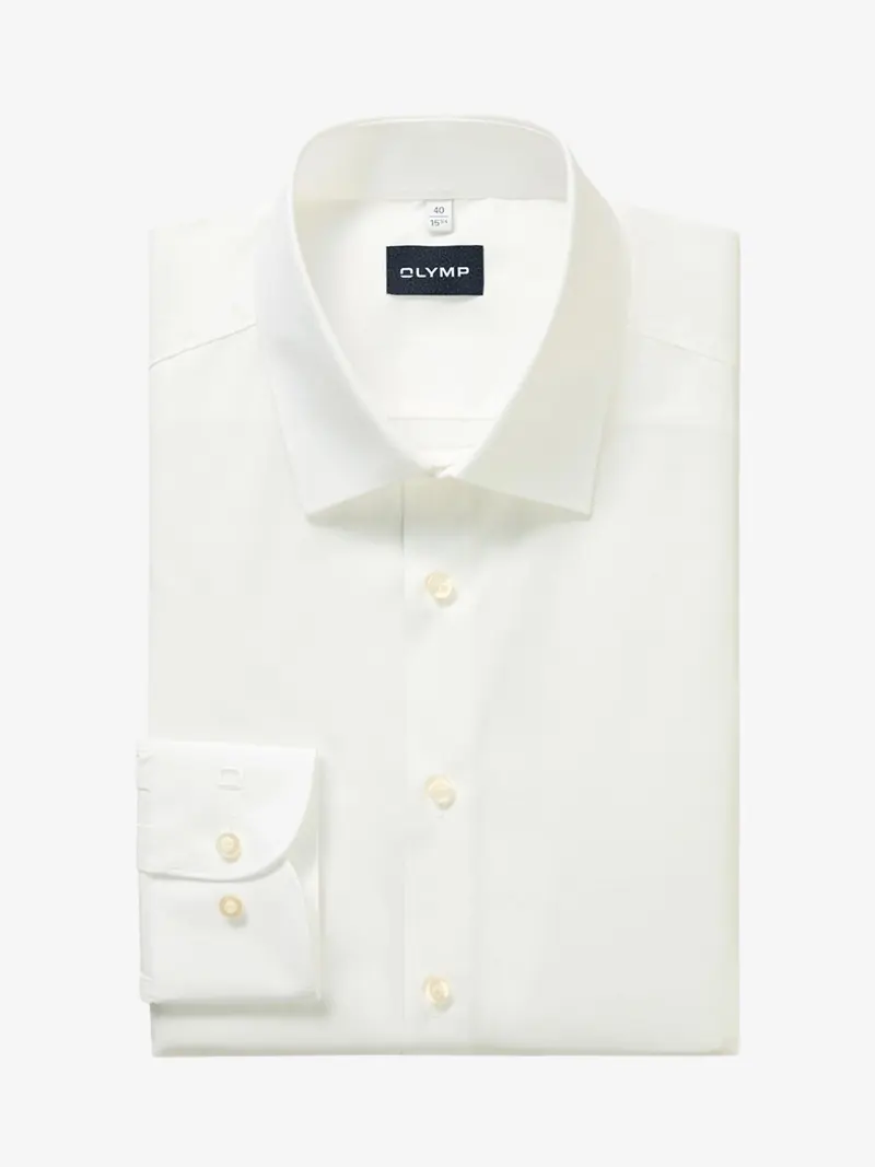 Chemise OLYMP ajustée ivoire en coton stretch