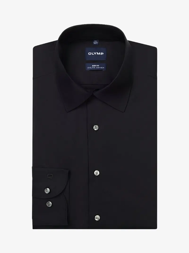 Chemise OLYMP ajustée noire en coton stretch