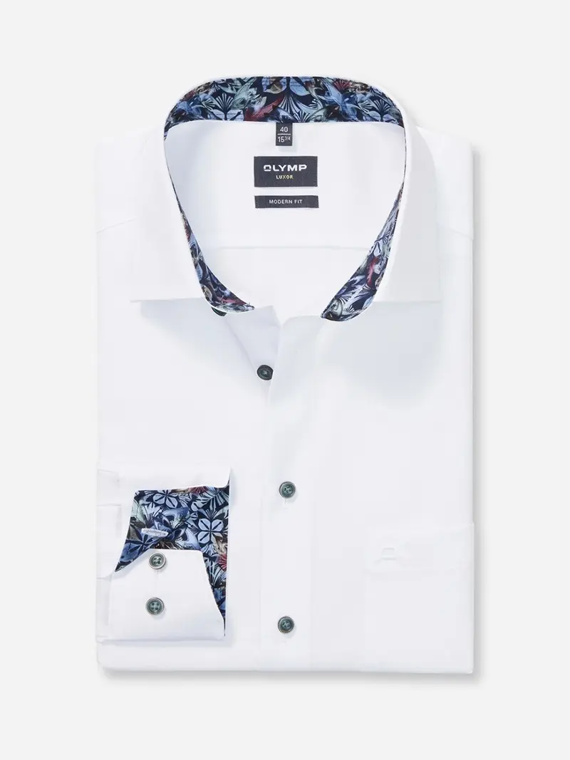 Chemise OLYMP droite blanche en coton