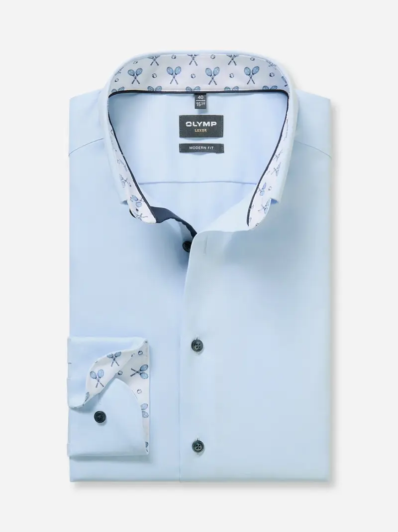 Chemise OLYMP droite bleue