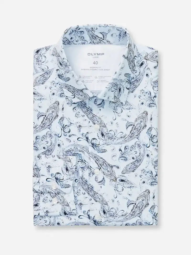 Chemise OLYMP droite bleue