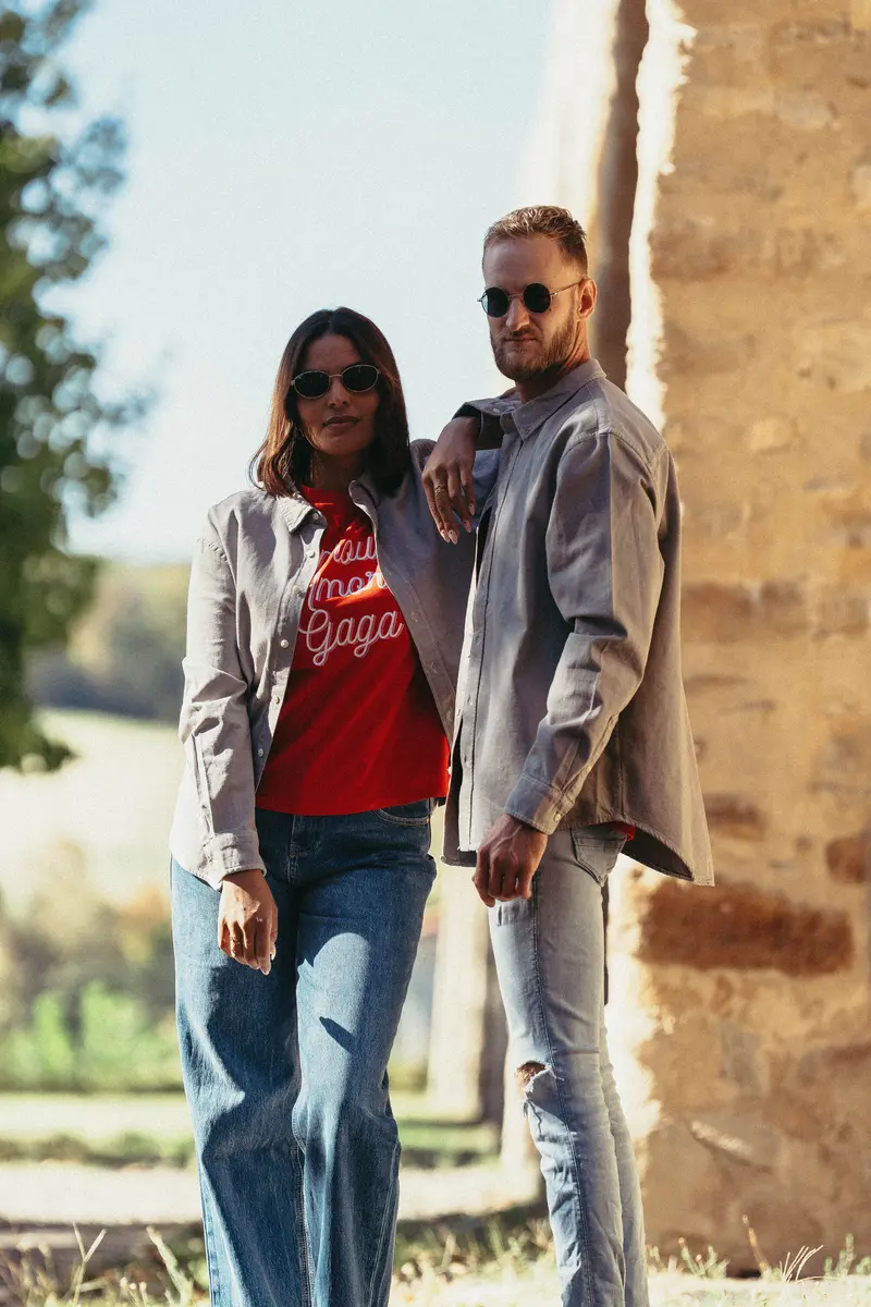 Chemise oversize mixte grise