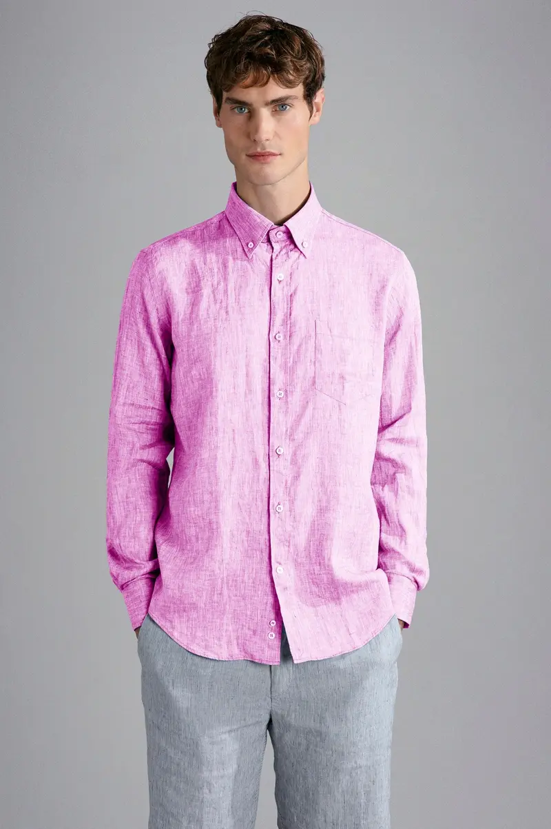 Chemise Paul & Shark rose en lin