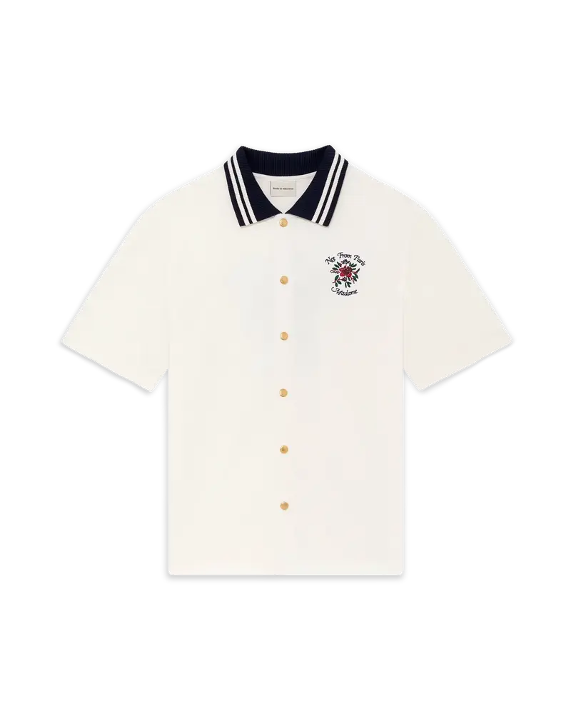 Chemise Piquée Slogan Rose