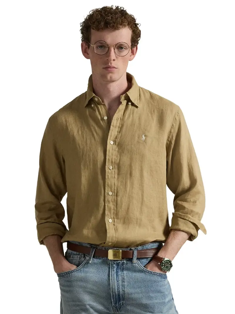 Chemise Ralph Lauren beige en lin