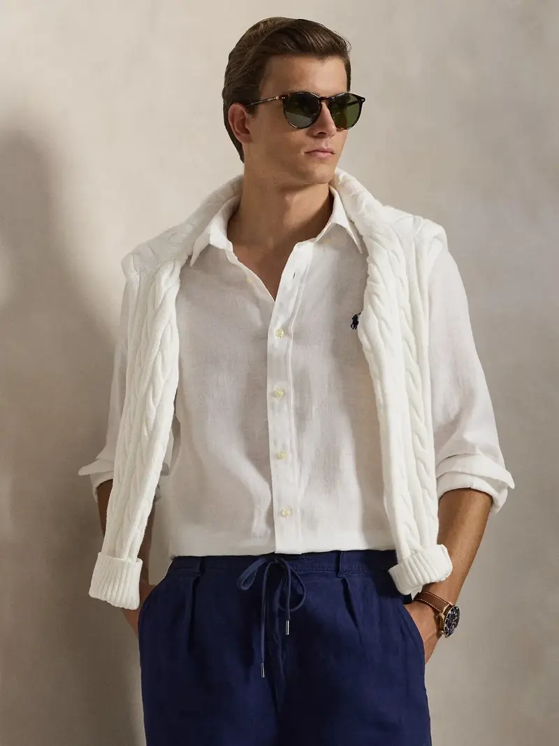 Chemise Ralph Lauren blanche en lin