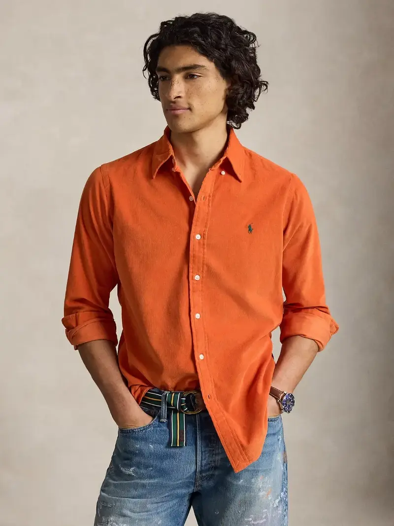 Chemise Ralph Lauren orange en velours