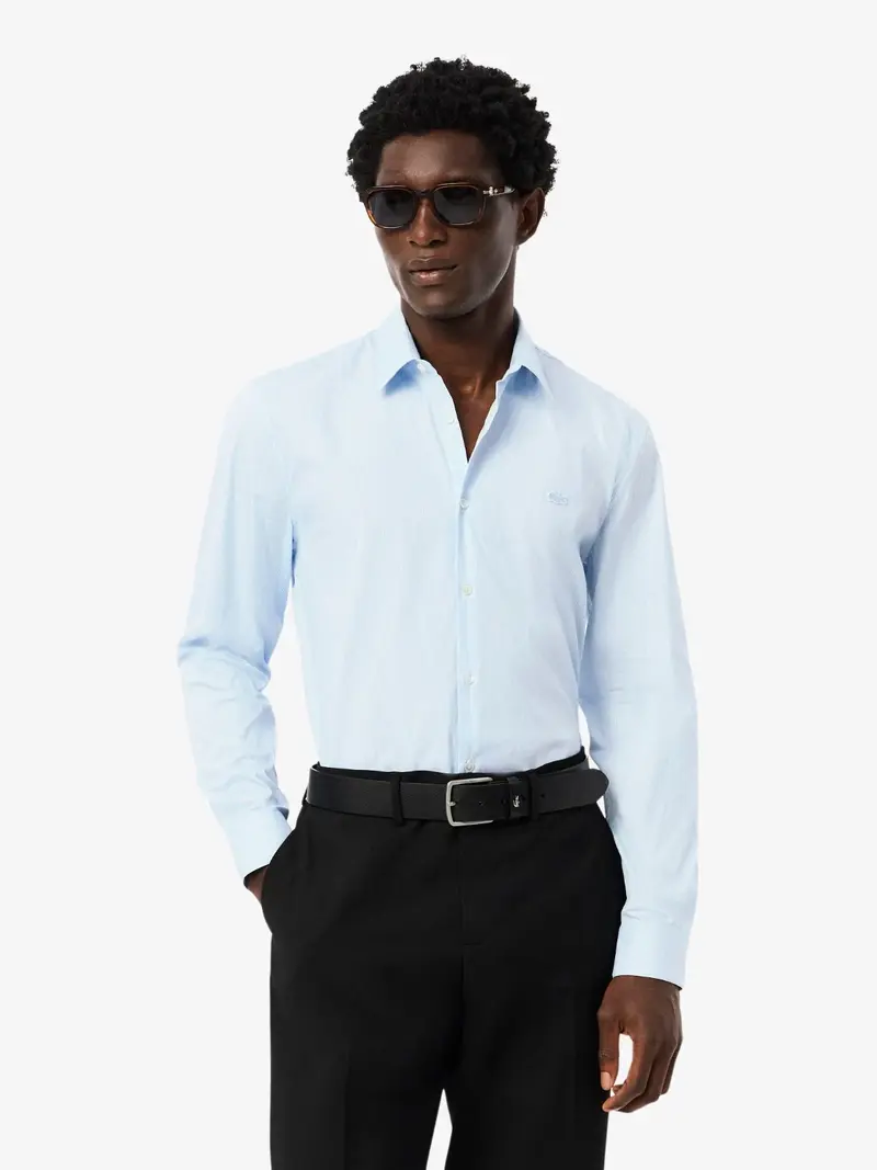 Chemise rayée Lacoste ajustée bleue