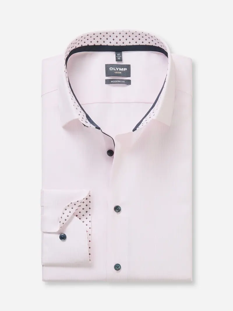 Chemise rayée OLYMP droite rose