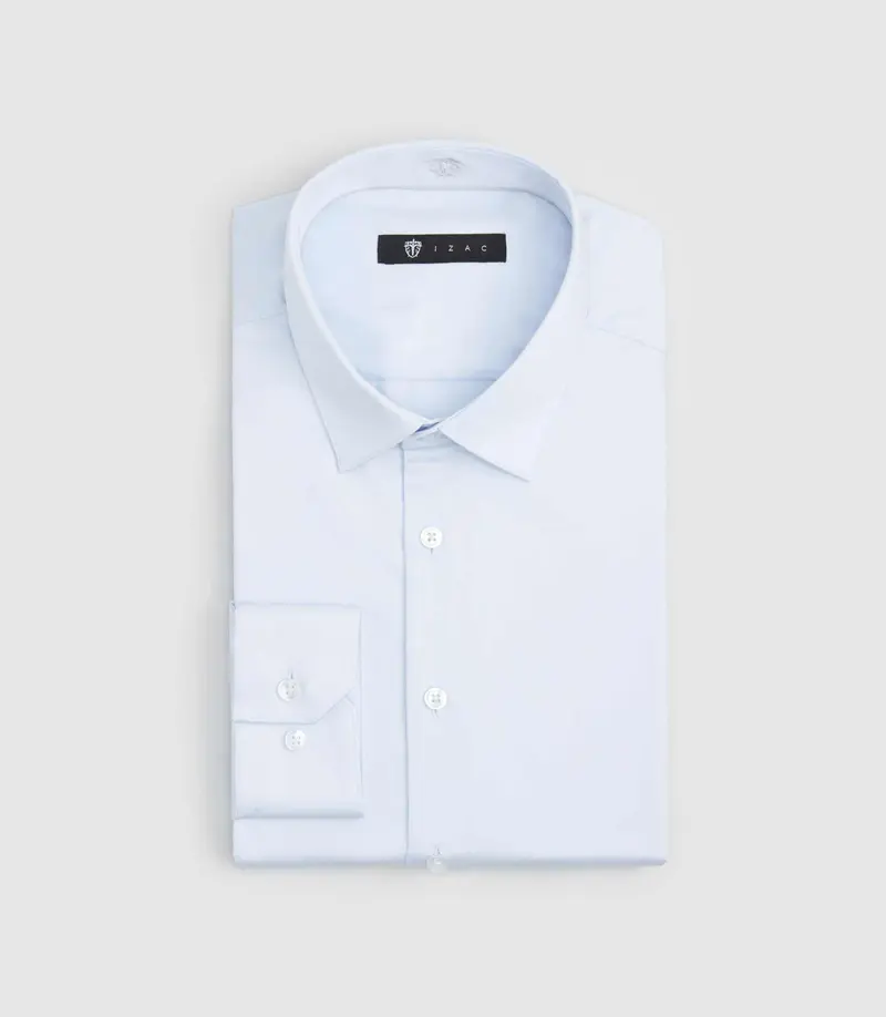 Chemise regular en coton bleu ciel "Sastretchbasic"