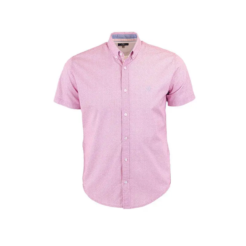 Chemise rose imprimé géométrique