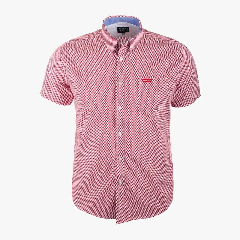 Chemise rouge imprimé géométrique