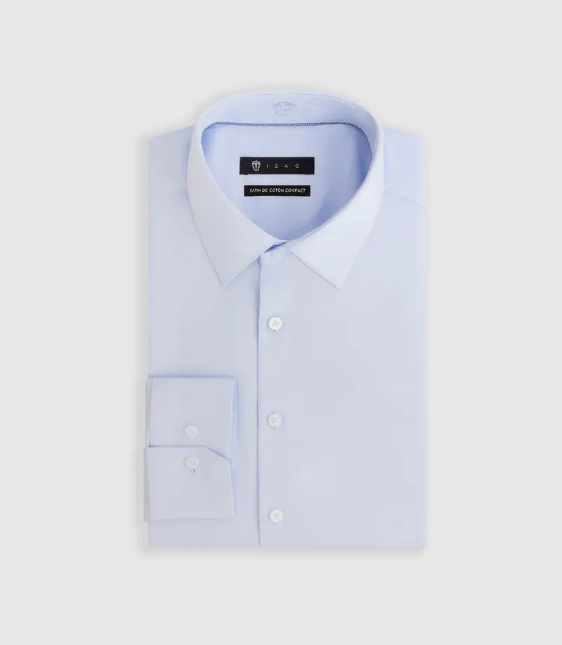 Chemise satin slim ciel "Satinslim"