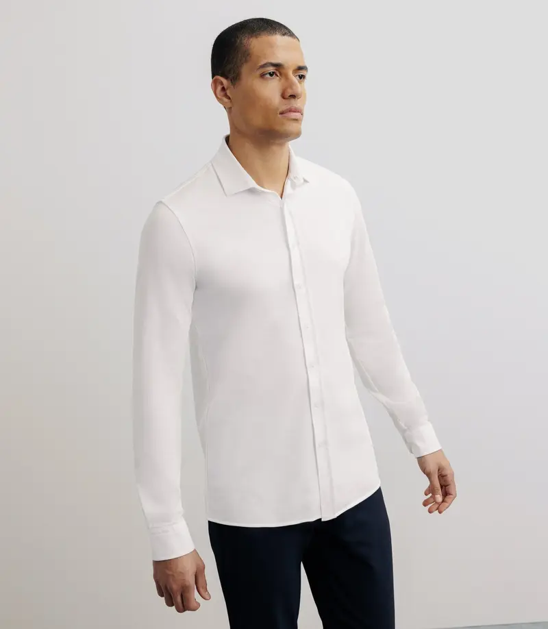 Chemise slim en maille blanche