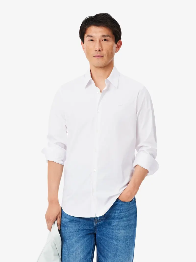 Chemise slim Lacoste blanche en popeline