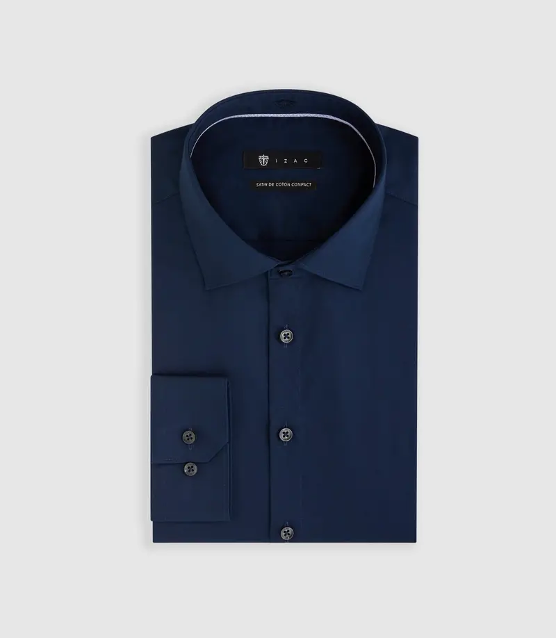 Chemise slim marine "Satinslim"