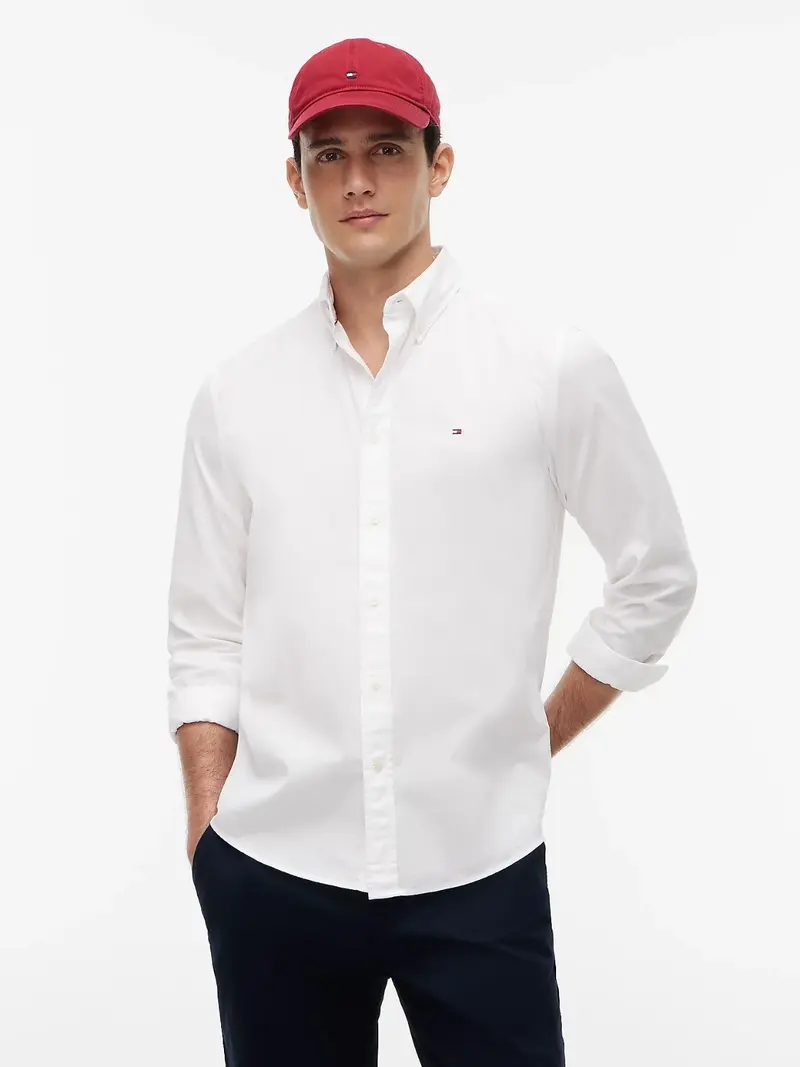 Chemise Tommy Hilfiger blanche en popeline