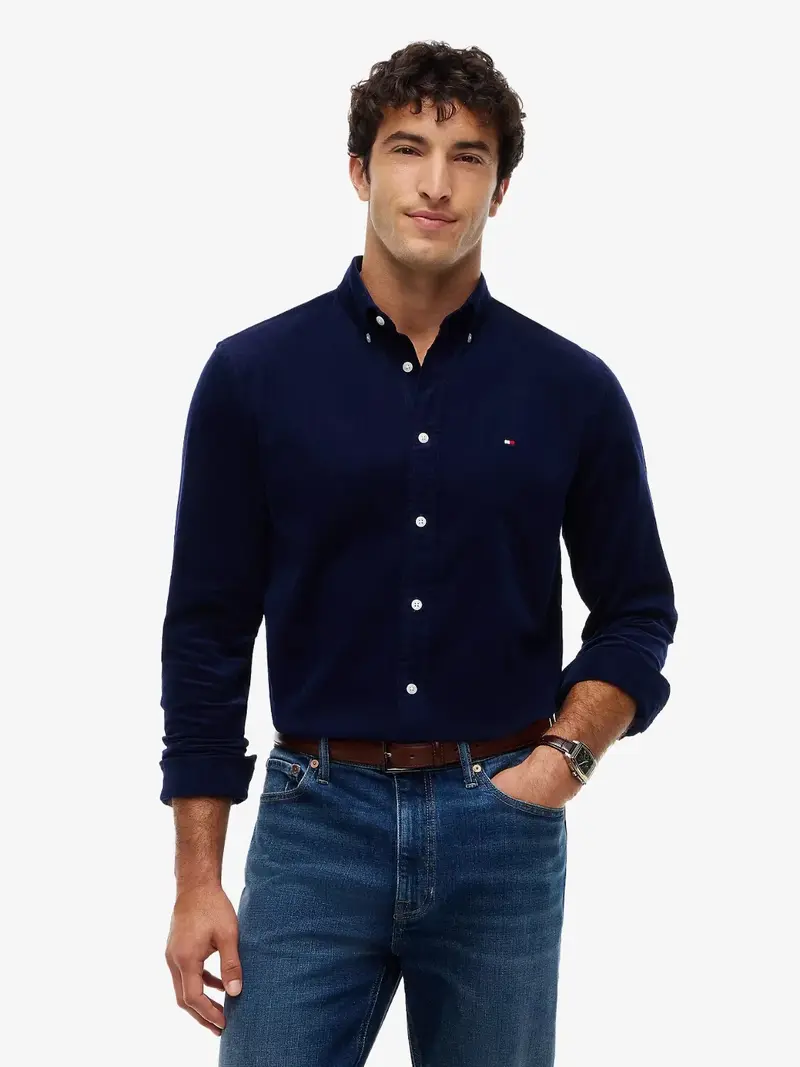 Chemise Tommy Hilfiger marine en velours