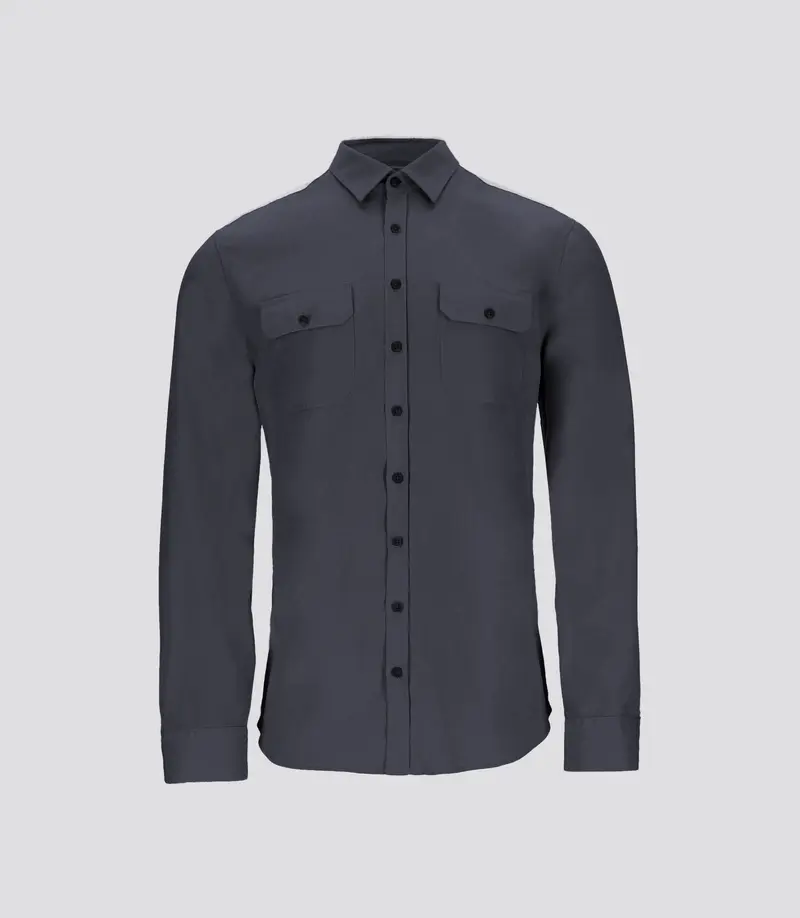 Chemise unie casual marine JULIEN
