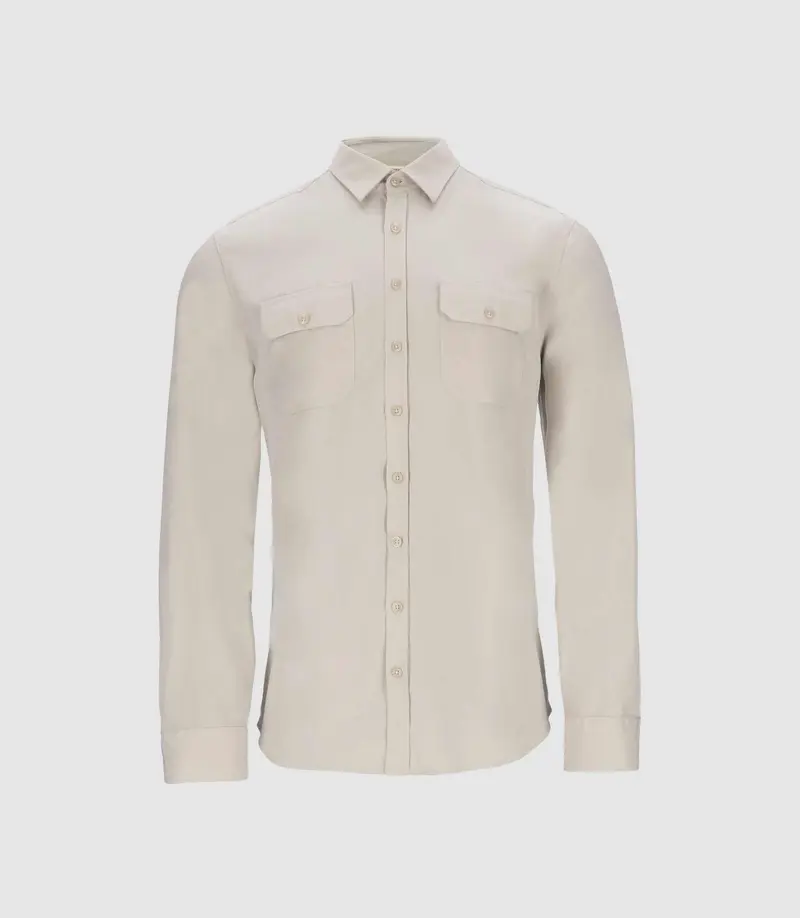 Chemise unie casual mastic JULIEN