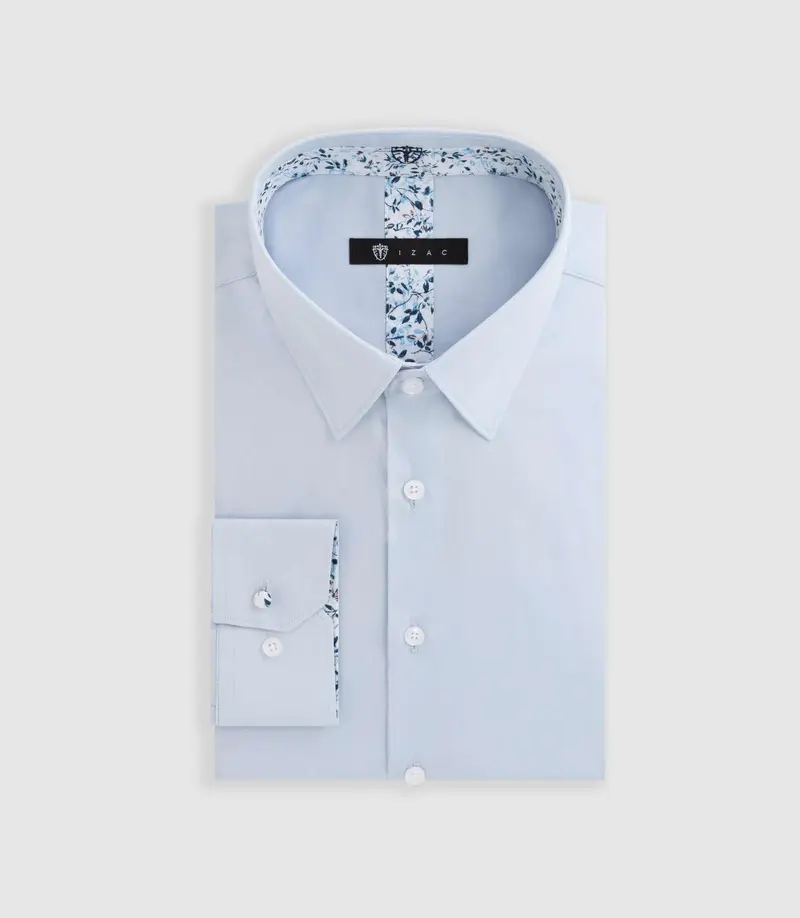 Chemise unie fantaisie ciel "Dani"