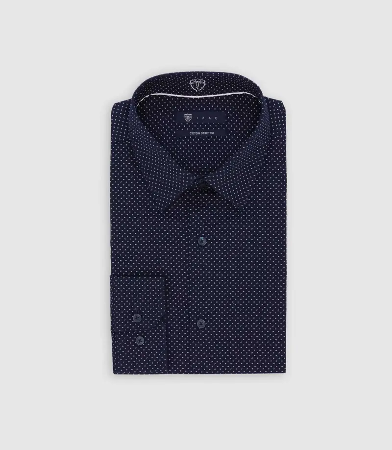 Chemise ville à motifs marine