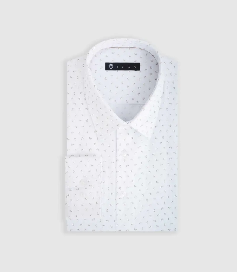 Chemise ville blanche et beige "Difast008"