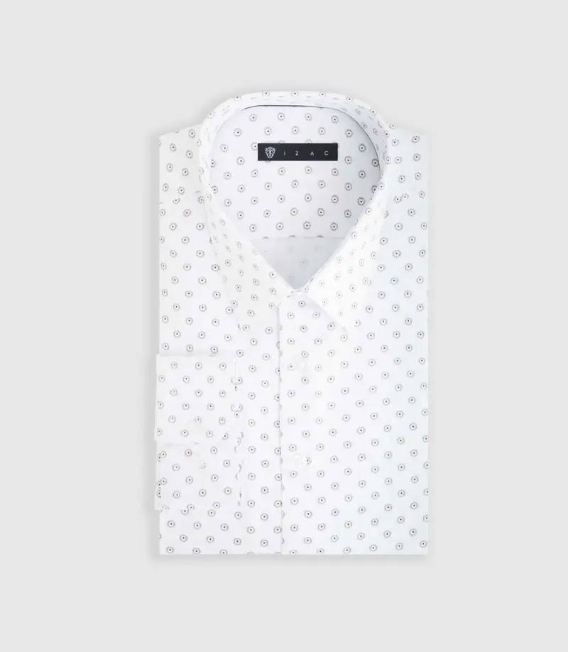 Chemise ville blanche et camel "Difast009"