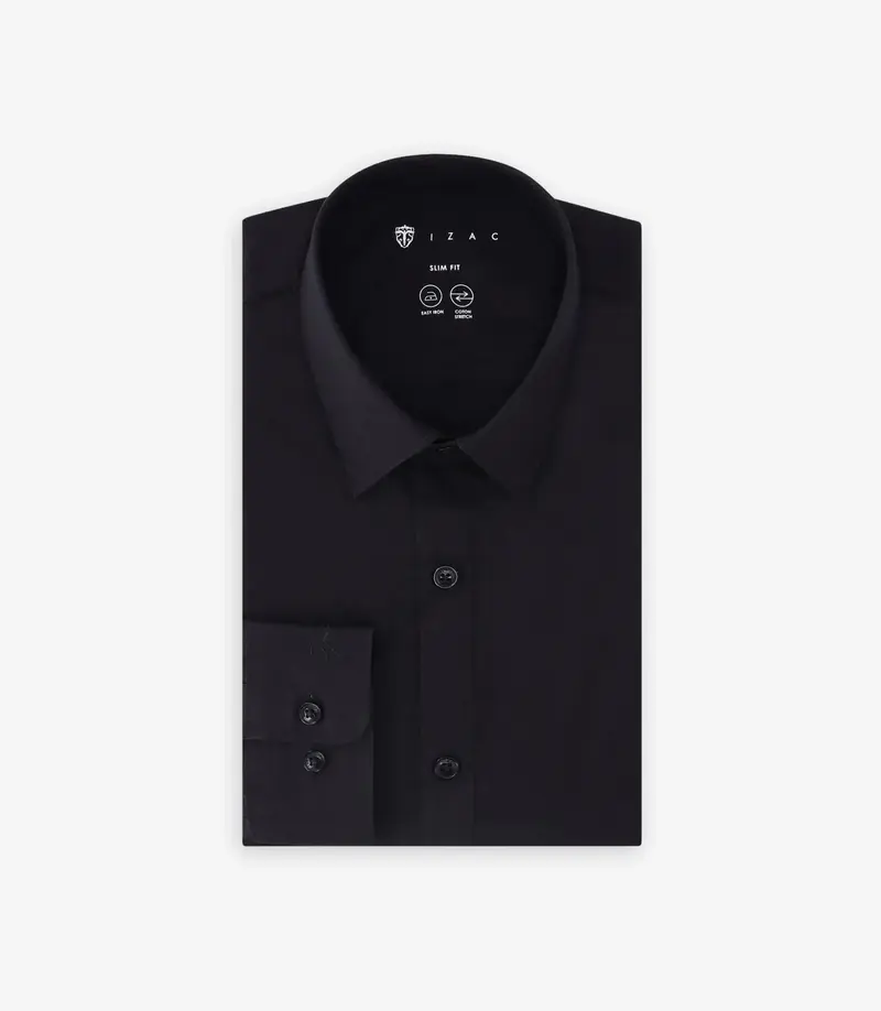 Chemise ville en coton noir