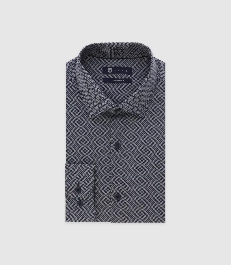 Chemise ville imprimée marine