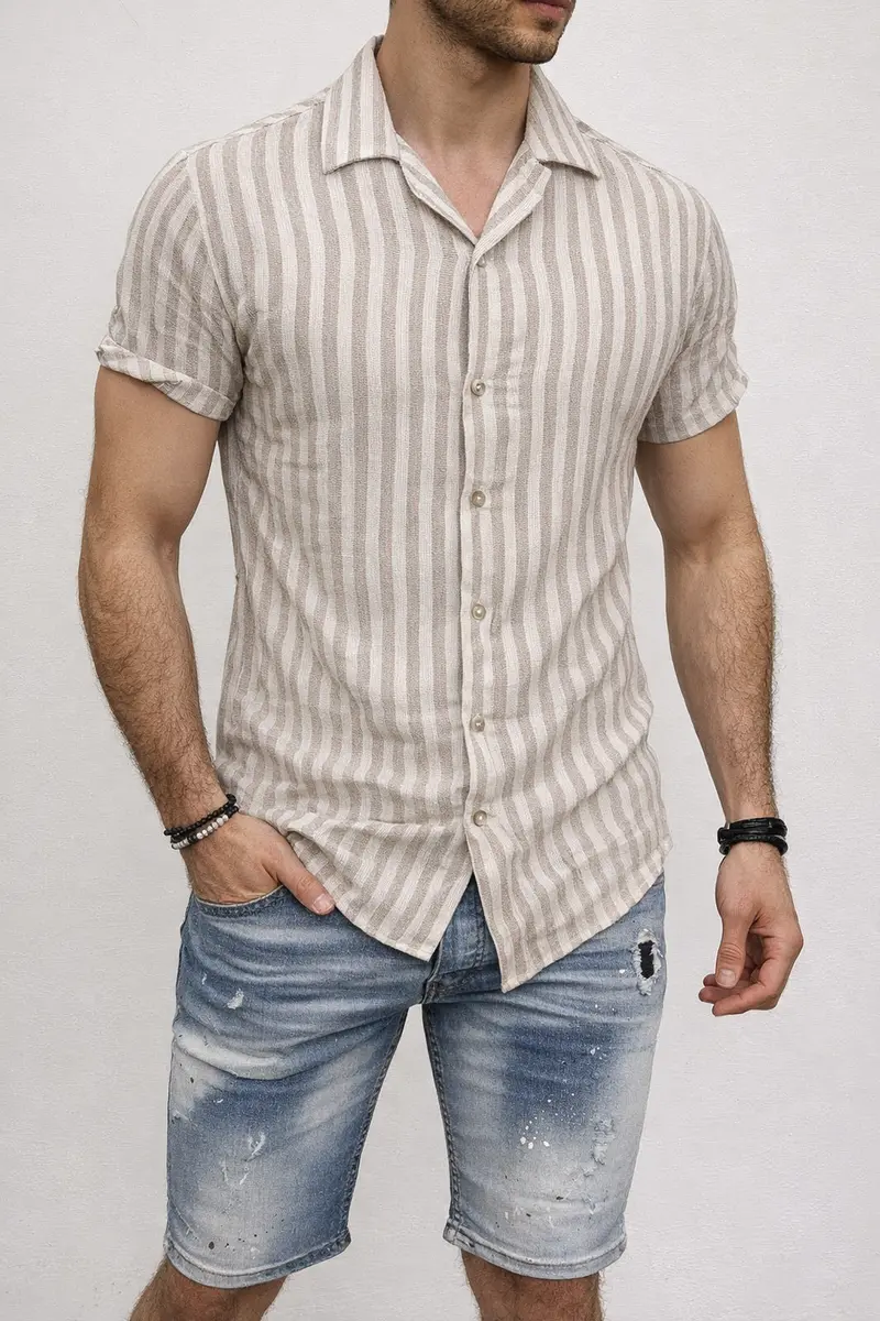Chemisette beige homme