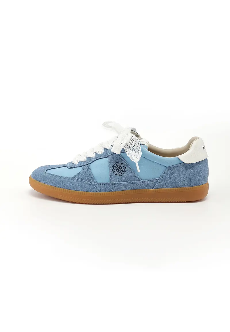CHERRY - Baskets en cuir Bleu/Jean