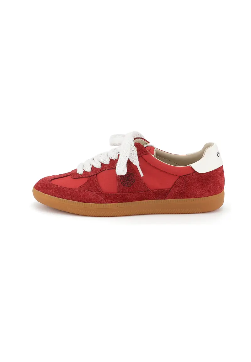 CHERRY - Baskets en cuir Bordeaux/Rouge