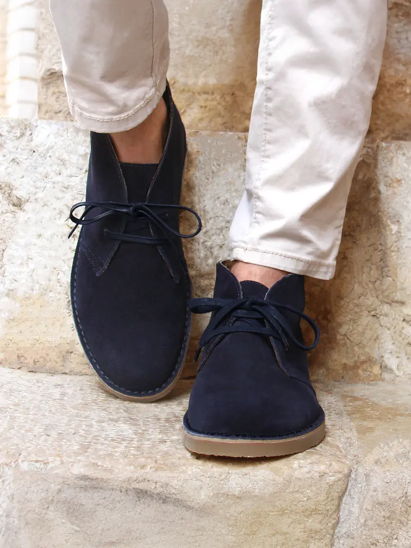 Chukka boots cuir daim bleu